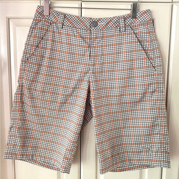 Puma Other - Puma Plaid Shorts Gray Orange DryCell 4 pockets Golf lifestyle Men’s Size 28